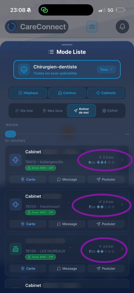 Activité estimée liste
