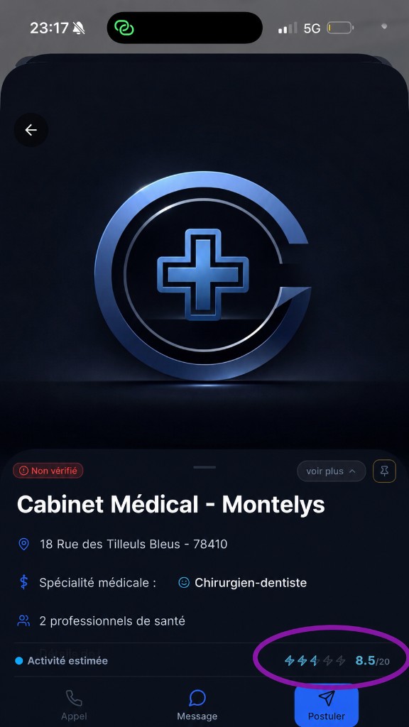 Activité estimée fiche